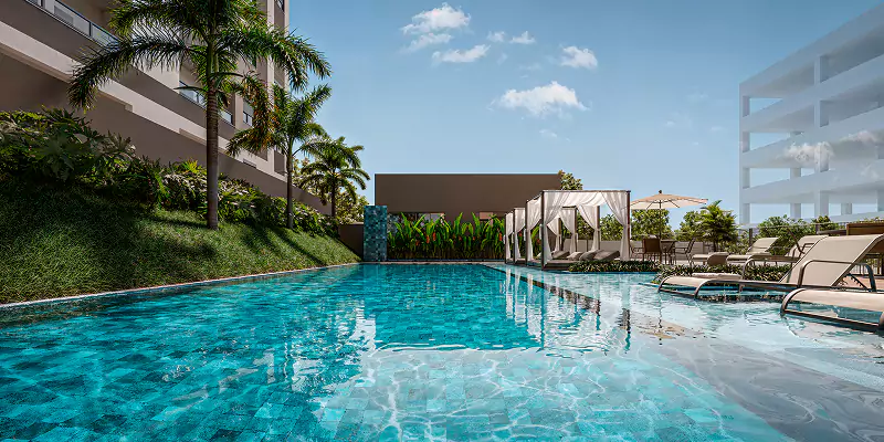 Piscina com jacuzzi